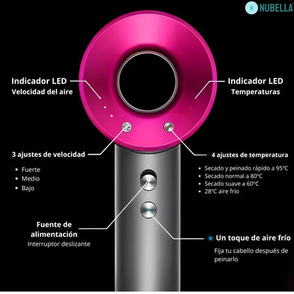 Secador de pelo profesional con cabezales imantados
