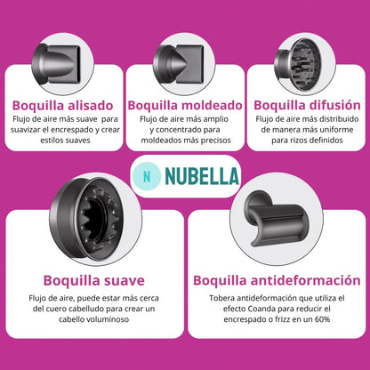 Secador de pelo profesional con cabezales imantados