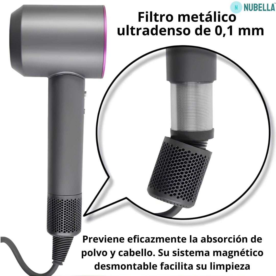 Secador de pelo profesional con cabezales imantados